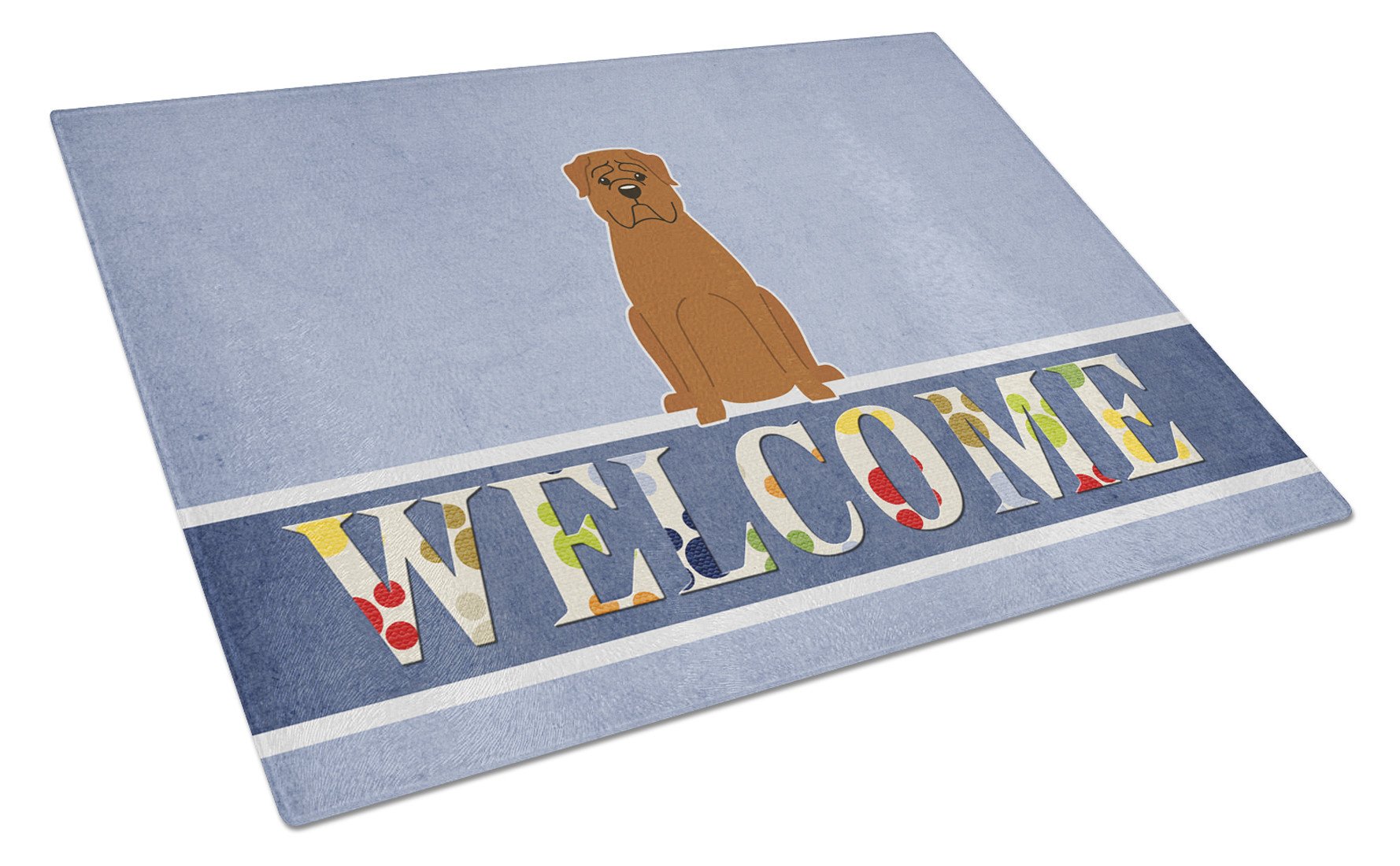 Dogue de Bourdeaux Welcome Glass Cutting Board Large BB5654LCB by Caroline's Treasures