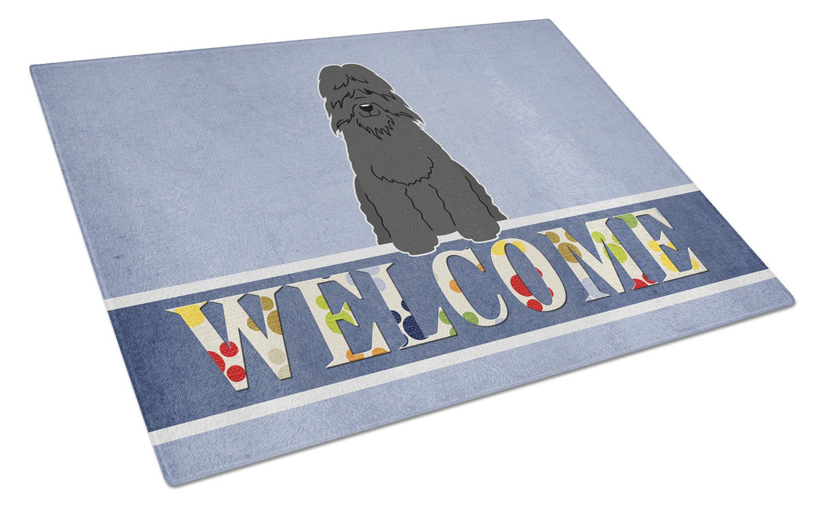 Bouvier des Flandres Welcome Glass Cutting Board Large BB5655LCB by Caroline&#39;s Treasures