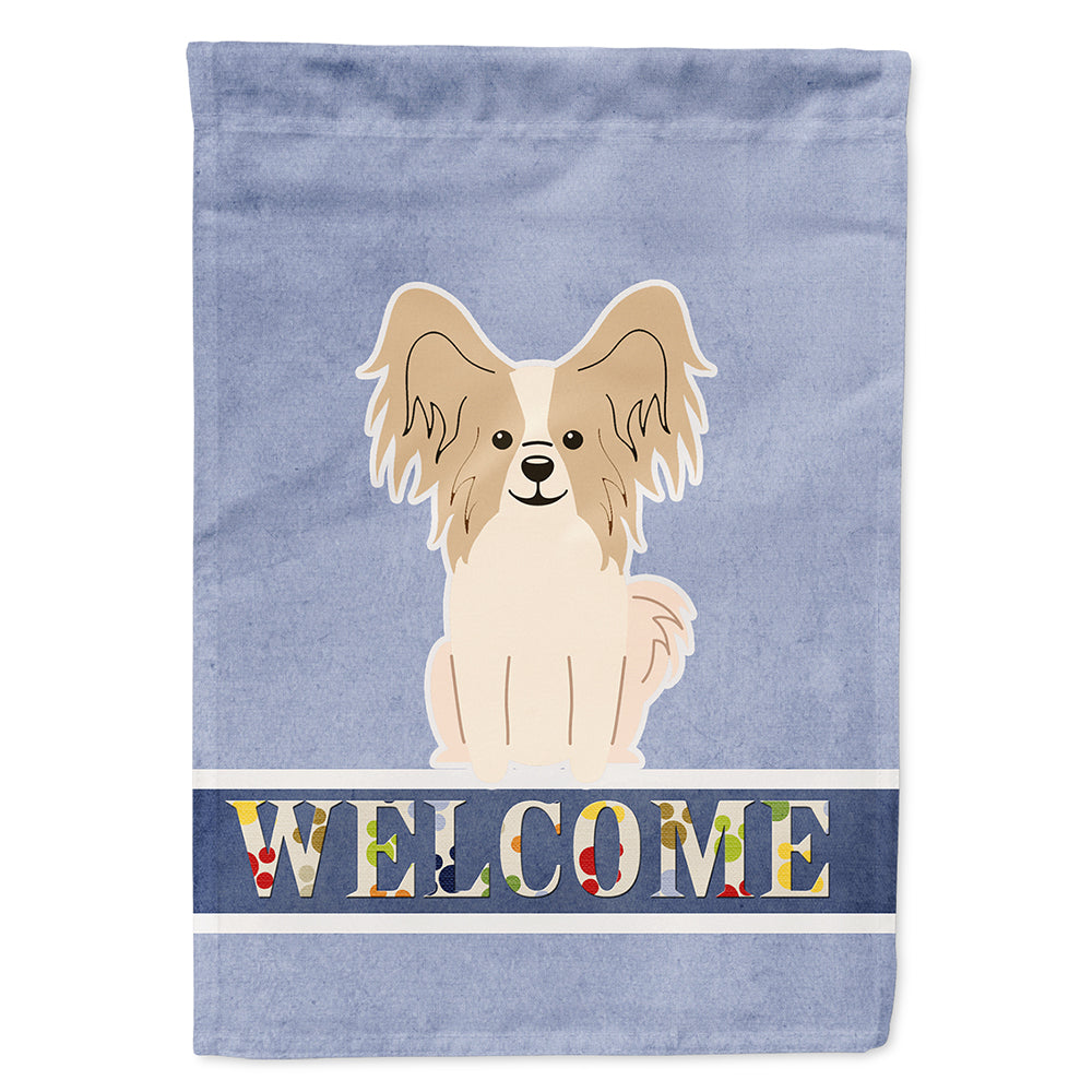 Papillon Sable White Welcome Flag Canvas House Size BB5658CHF  the-store.com.