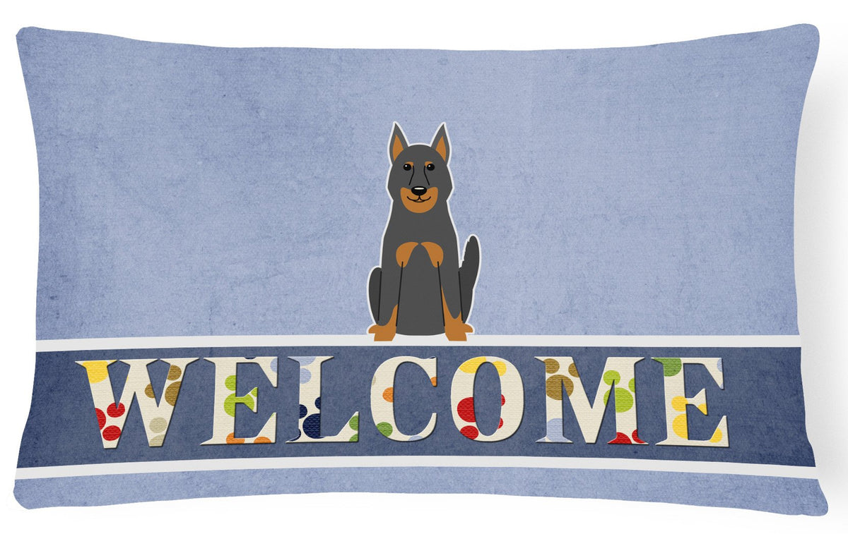 Beauce Shepherd Dog Welcome Canvas Fabric Decorative Pillow BB5661PW1216 by Caroline&#39;s Treasures