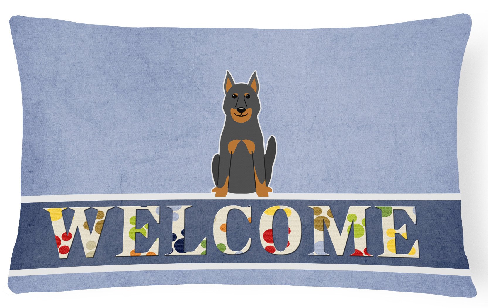 Beauce Shepherd Dog Welcome Canvas Fabric Decorative Pillow BB5661PW1216 by Caroline's Treasures