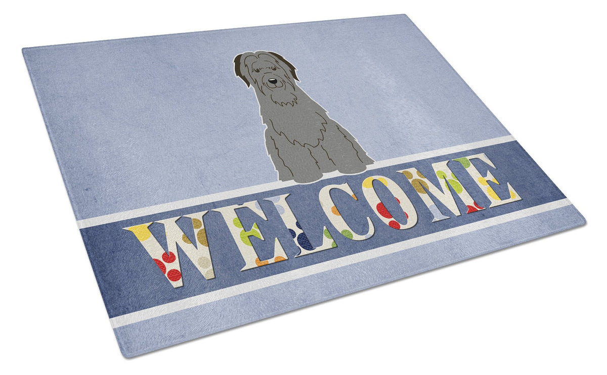 Briard Black Welcome Glass Cutting Board Large BB5662LCB by Caroline&#39;s Treasures
