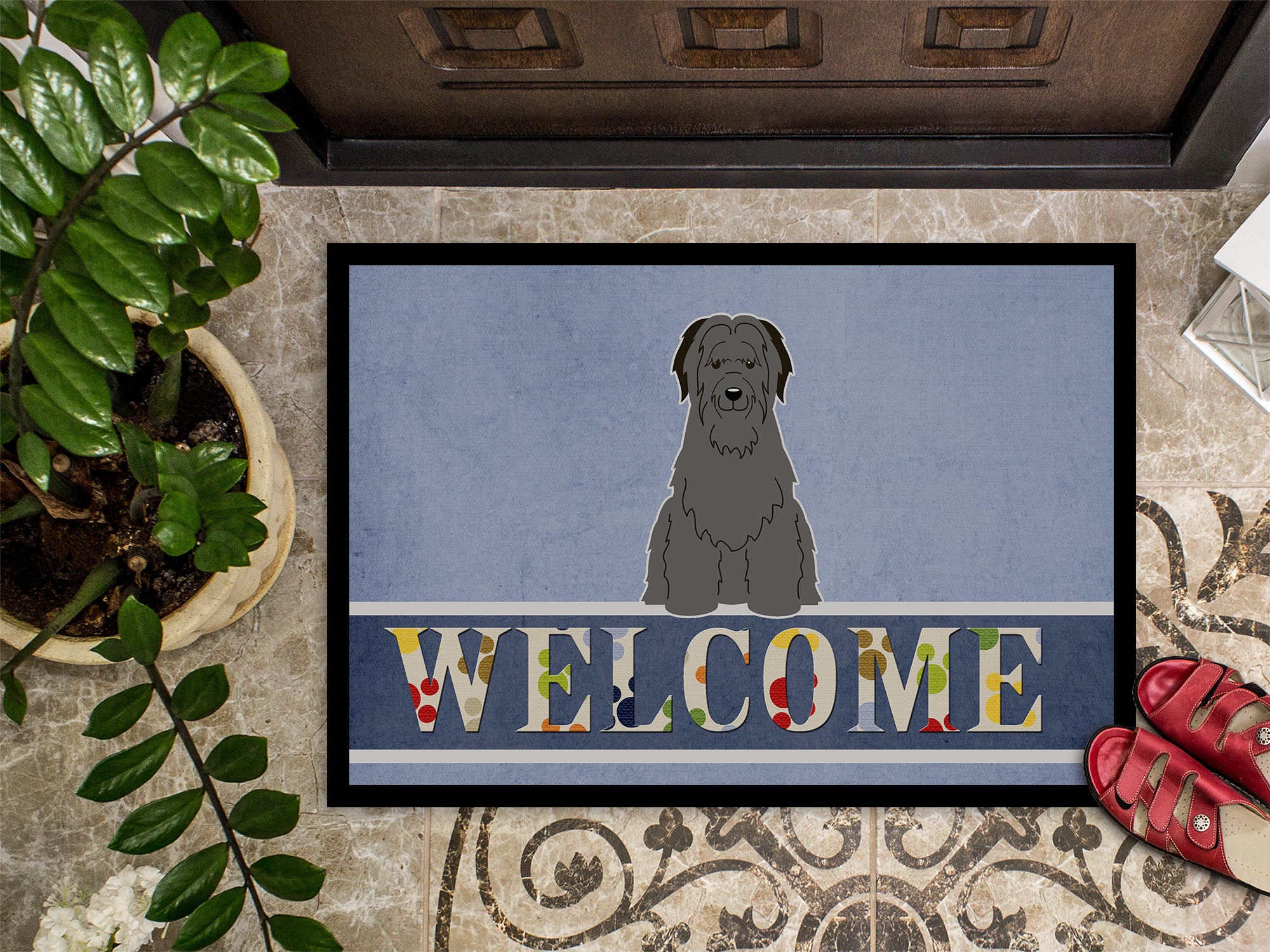 Briard Black Welcome Indoor or Outdoor Mat 18x27 BB5662MAT - the-store.com