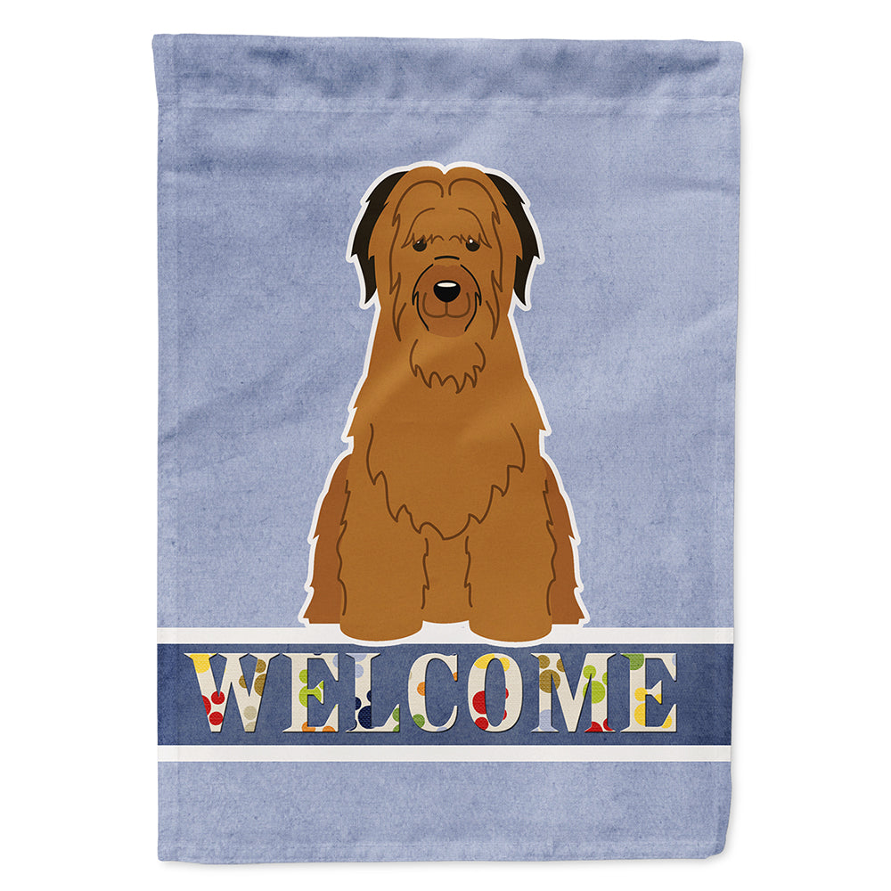 Briard Brown Welcome Flag Canvas House Size BB5663CHF
