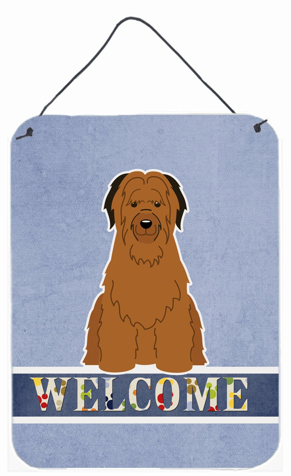Briard Brown Welcome Wall or Door Hanging Prints BB5663DS1216 by Caroline&#39;s Treasures