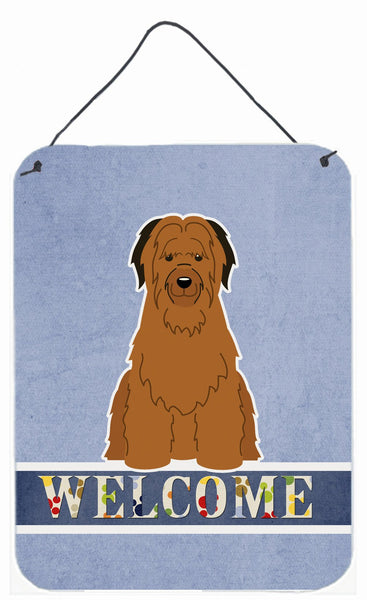 Briard Brown Welcome Wall or Door Hanging Prints BB5663DS1216 by Caroline's Treasures