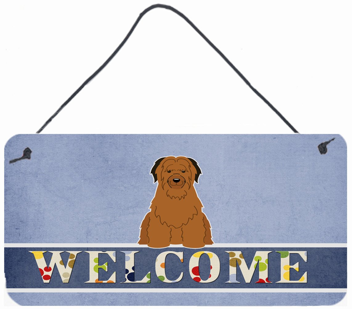 Briard Brown Welcome Wall or Door Hanging Prints BB5663DS812 by Caroline's Treasures