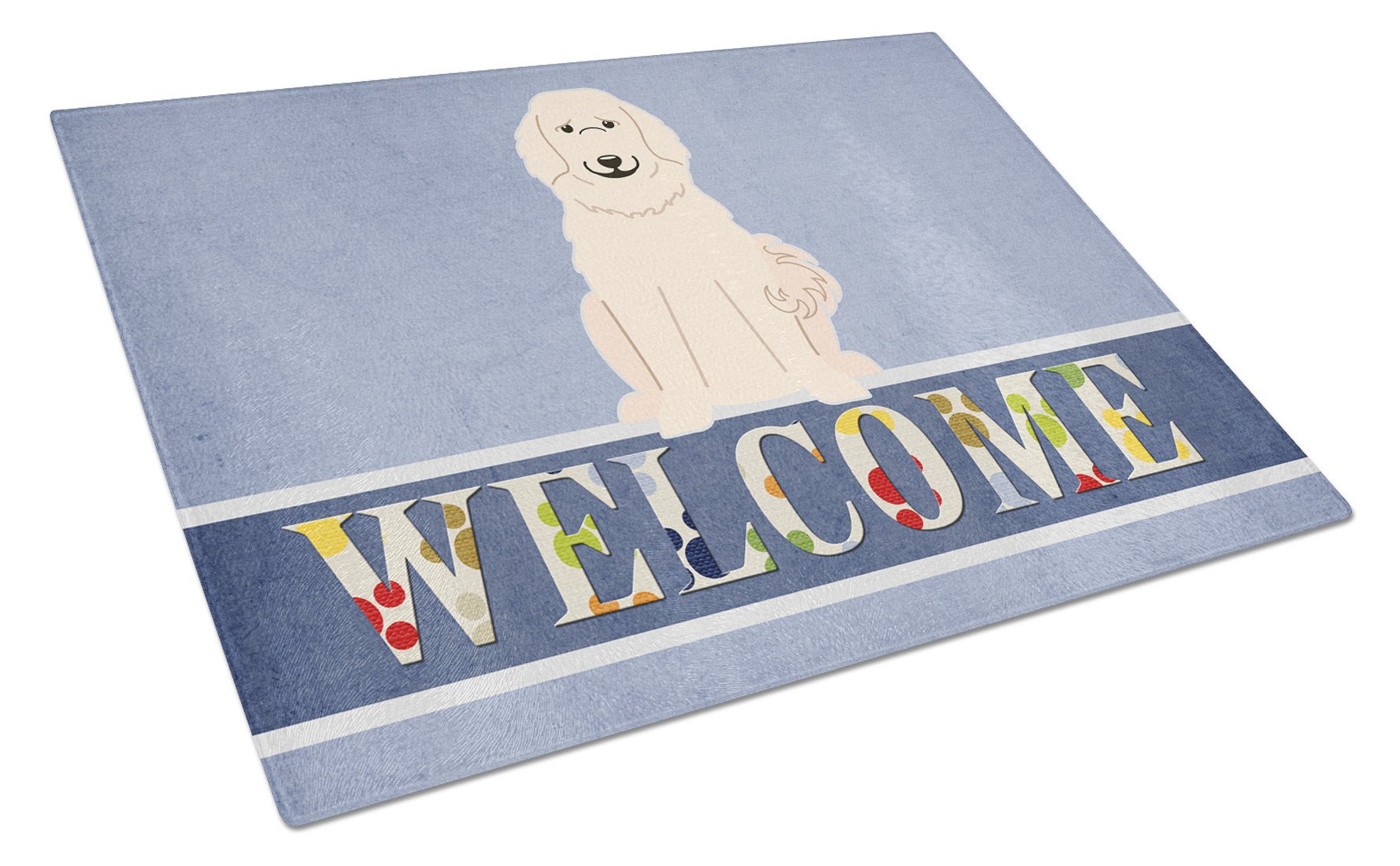 Great Pyrenese Welcome Glass Cutting Board Large BB5664LCB by Caroline's Treasures