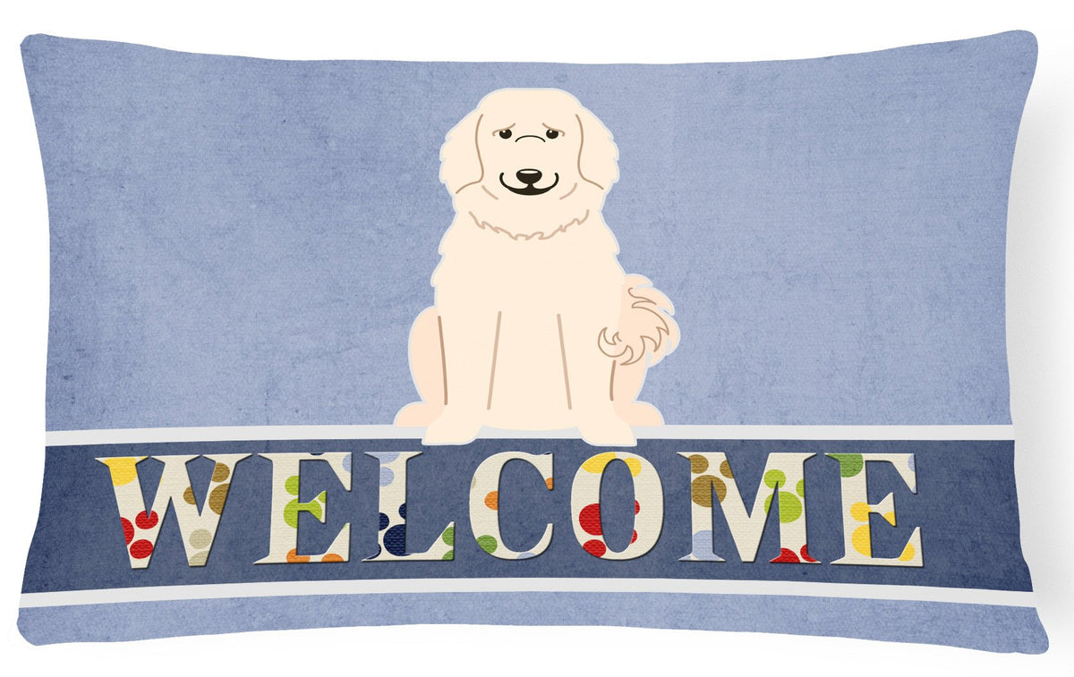 Great Pyrenese Welcome Canvas Fabric Decorative Pillow BB5664PW1216 by Caroline&#39;s Treasures