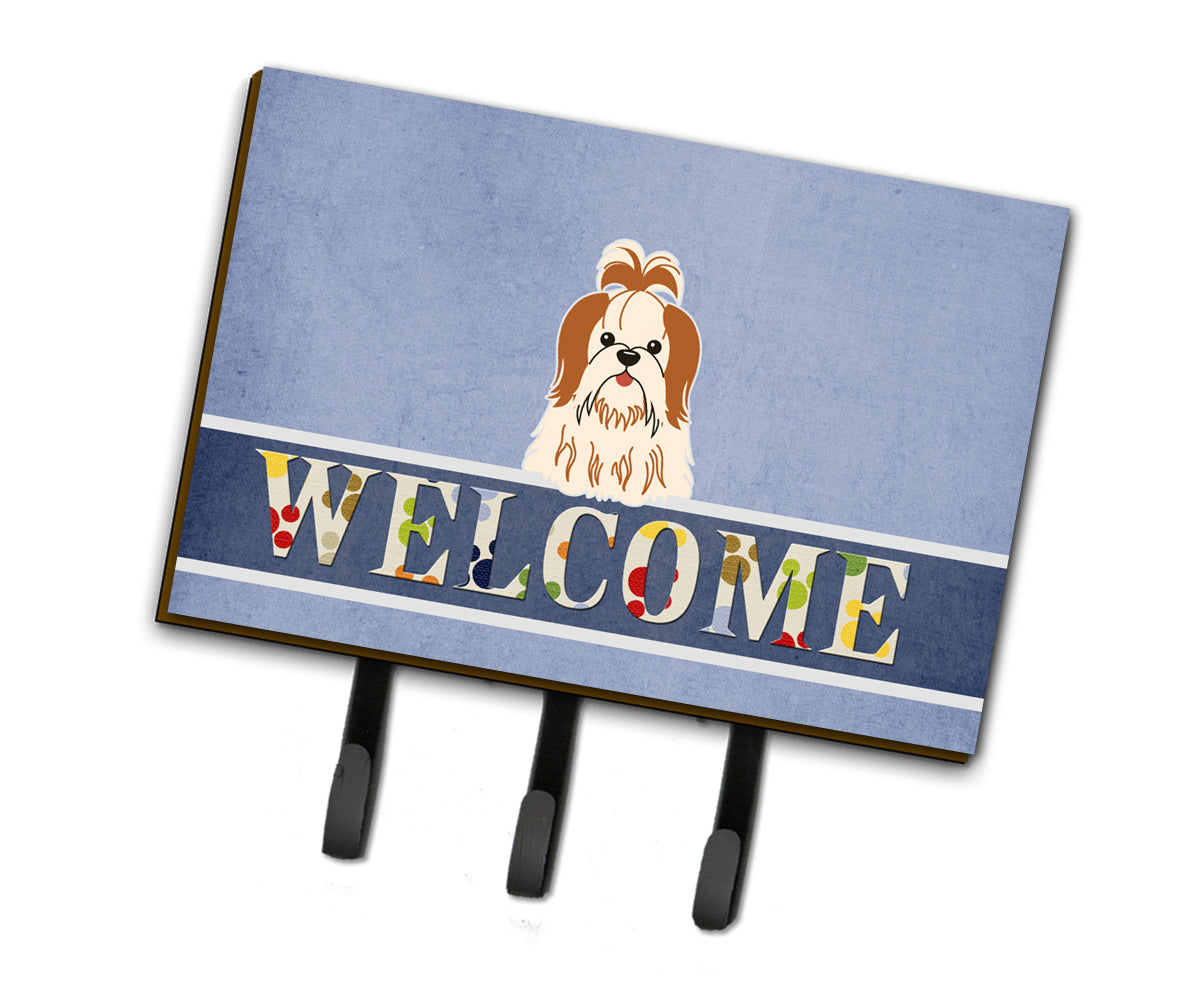 Shih Tzu Red White Welcome Leash or Key Holder BB5668TH68  the-store.com.