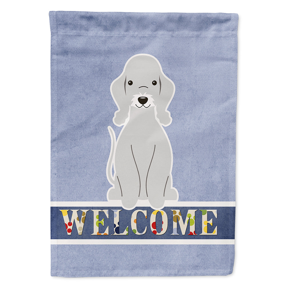 Bedlington Terrier Blue Welcome Flag Canvas House Size BB5671CHF