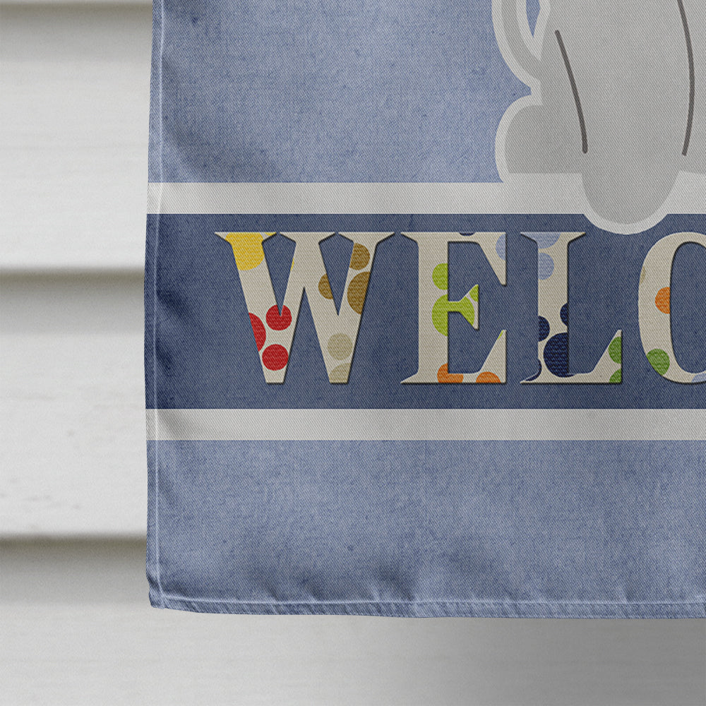 Bedlington Terrier Blue Welcome Flag Canvas House Size BB5671CHF  the-store.com.