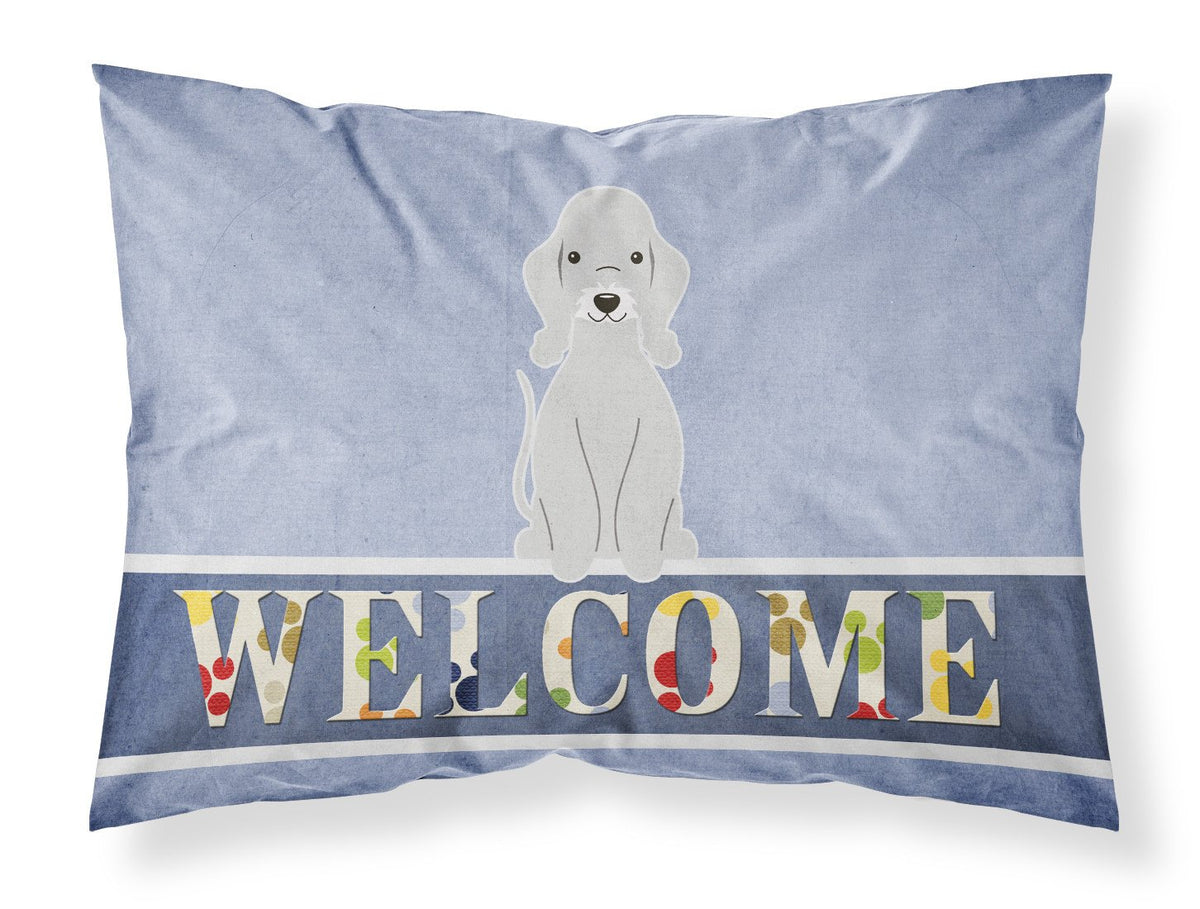 Bedlington Terrier Blue Welcome Fabric Standard Pillowcase BB5671PILLOWCASE by Caroline&#39;s Treasures