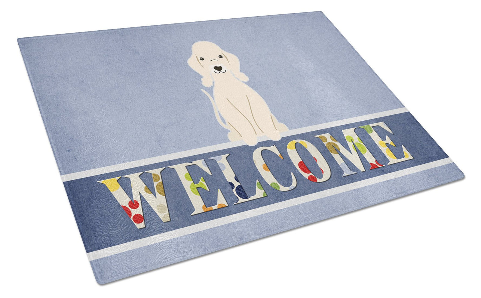 Bedlington Terrier Sandy Welcome Glass Cutting Board Large BB5672LCB by Caroline's Treasures