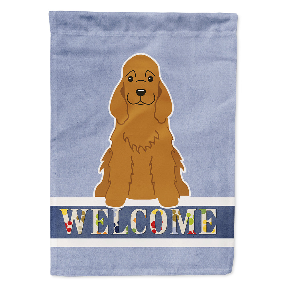 Cocker Spaniel Red Welcome Flag Canvas House Size BB5676CHF