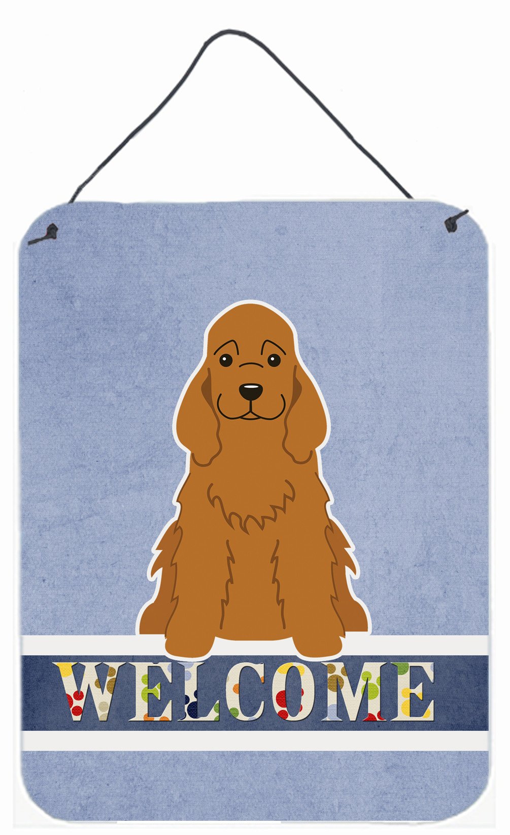 Cocker Spaniel Red Welcome Wall or Door Hanging Prints BB5676DS1216 by Caroline&#39;s Treasures