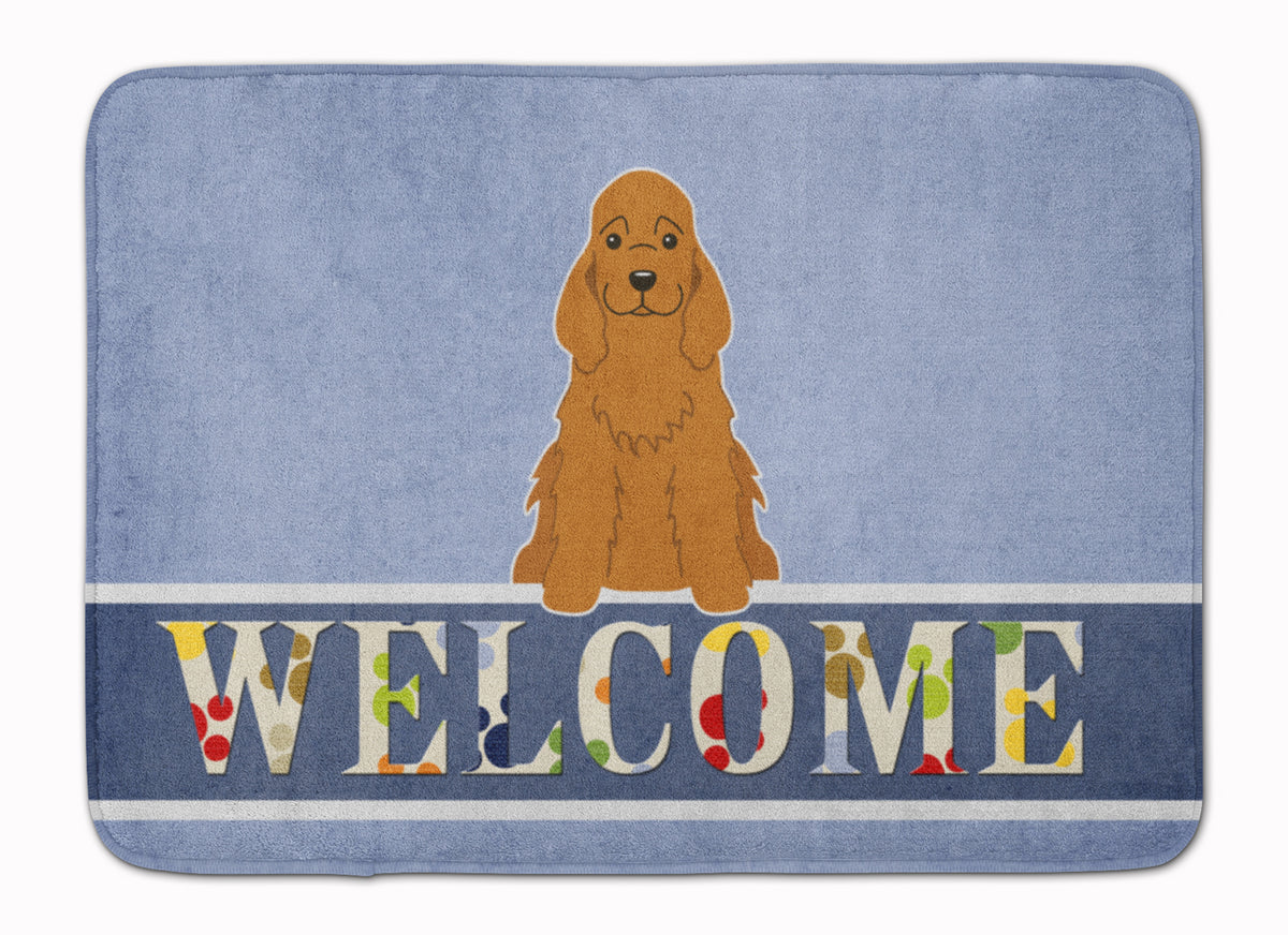 Cocker Spaniel Red Welcome Machine Washable Memory Foam Mat BB5676RUG - the-store.com