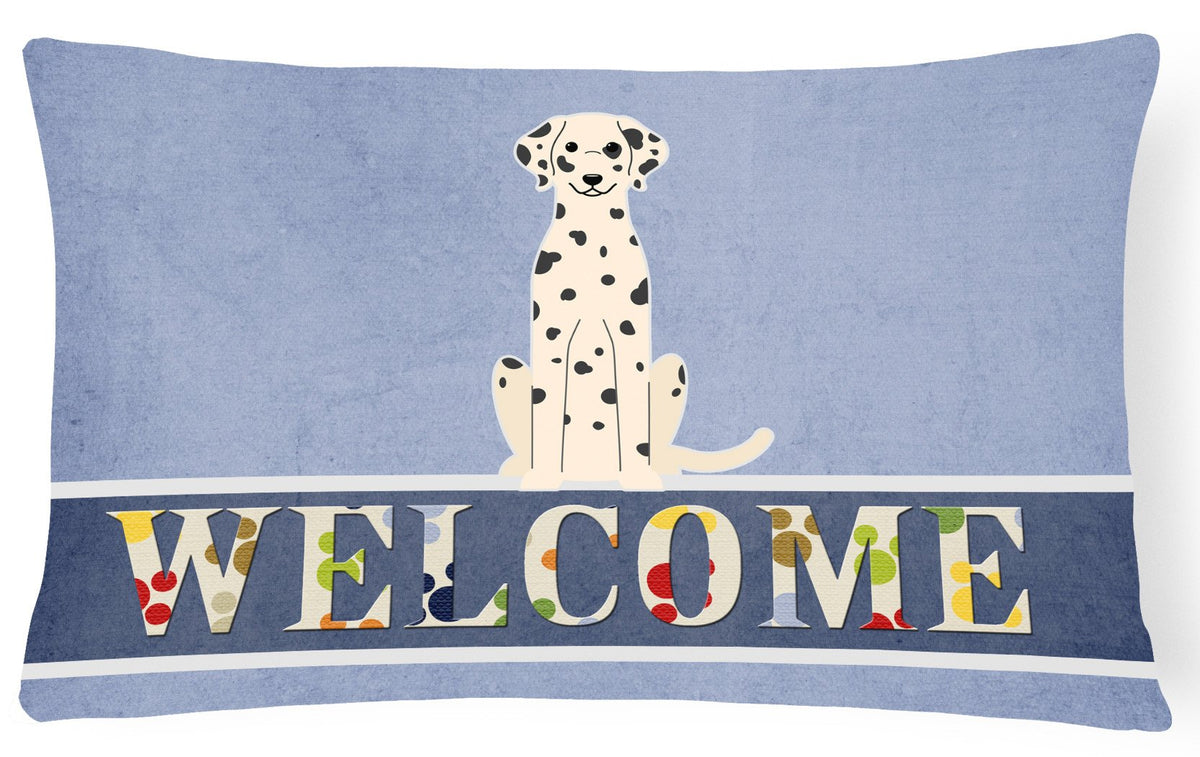 Dalmatian Welcome Canvas Fabric Decorative Pillow BB5678PW1216 by Caroline&#39;s Treasures