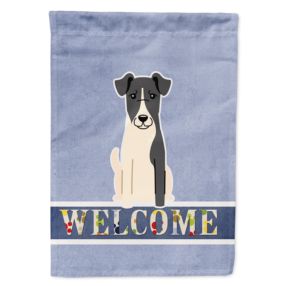 Smooth Fox Terrier Welcome Flag Canvas House Size BB5679CHF  the-store.com.