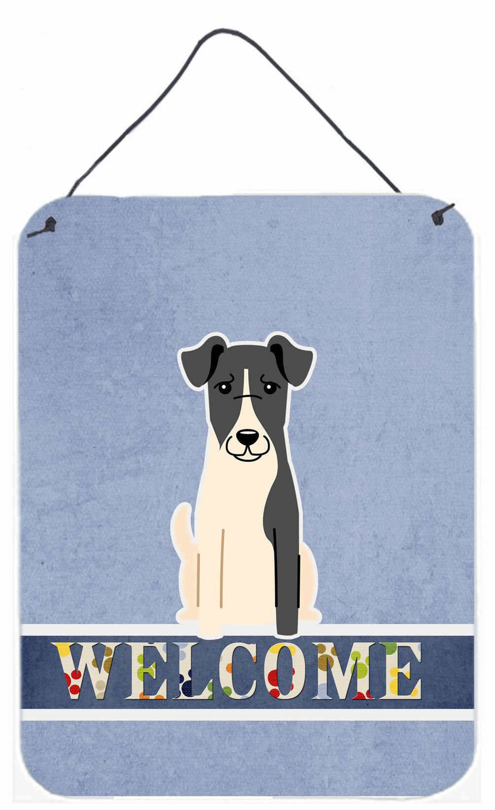 Smooth Fox Terrier Welcome Wall or Door Hanging Prints BB5679DS1216 by Caroline&#39;s Treasures