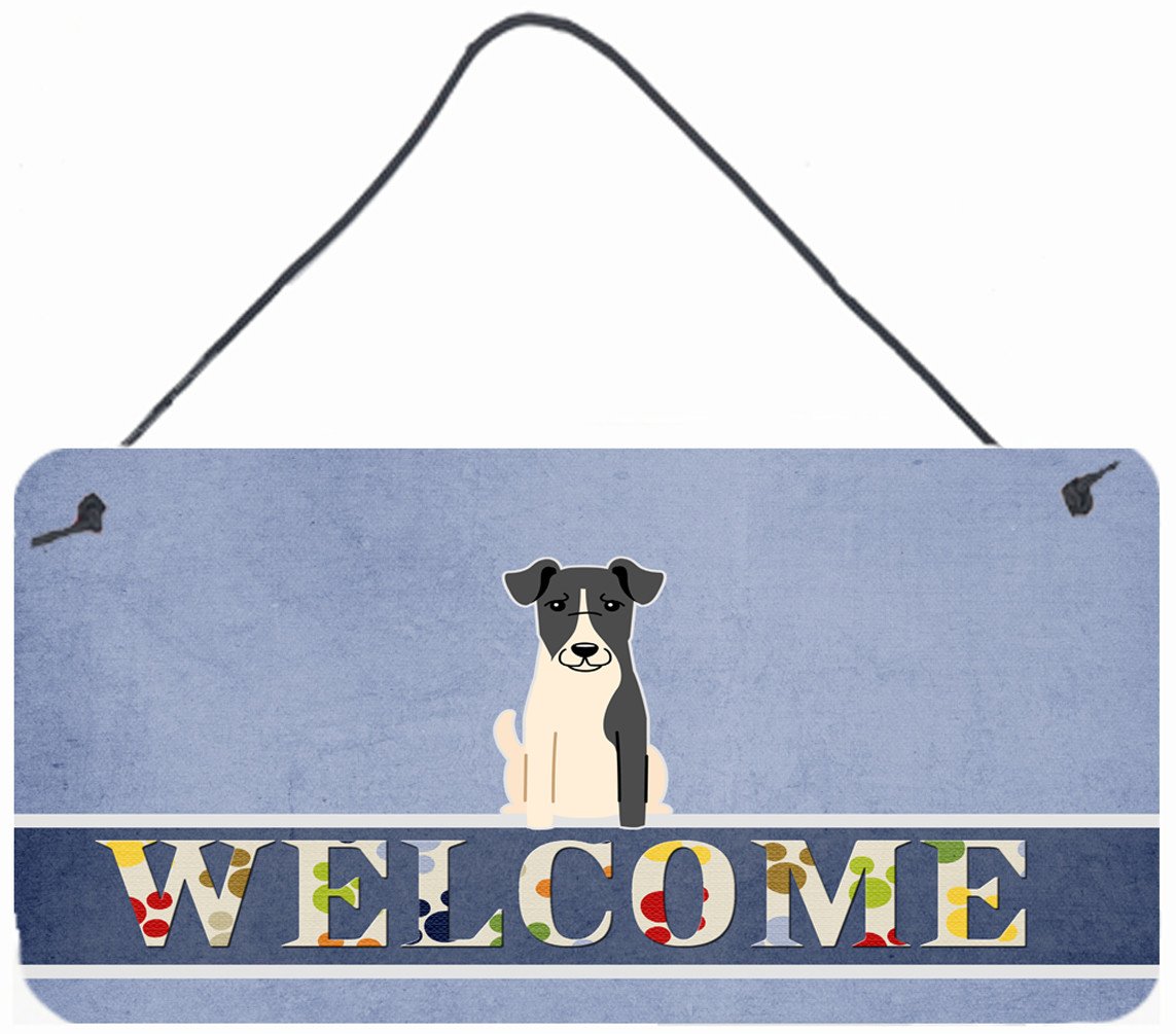 Smooth Fox Terrier Welcome Wall or Door Hanging Prints BB5679DS812 by Caroline&#39;s Treasures