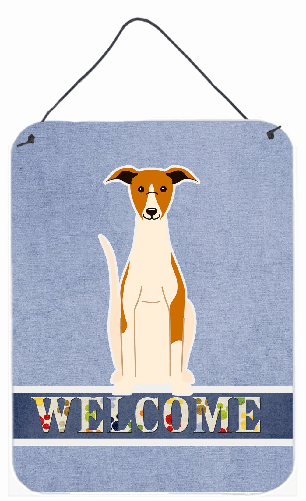 Whippet Welcome Wall or Door Hanging Prints BB5680DS1216 by Caroline&#39;s Treasures