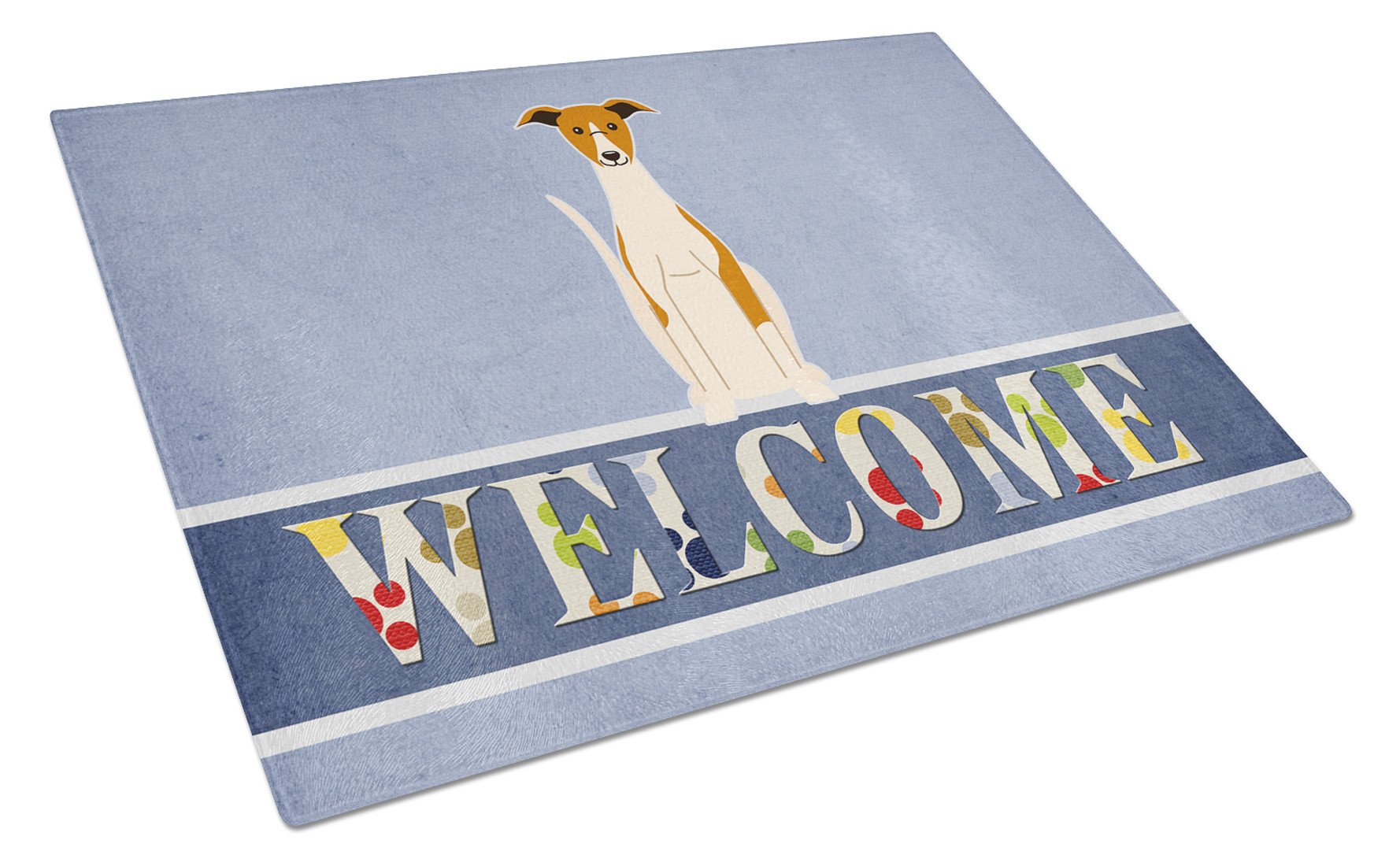 Whippet Welcome Glass Cutting Board Large BB5680LCB by Caroline's Treasures
