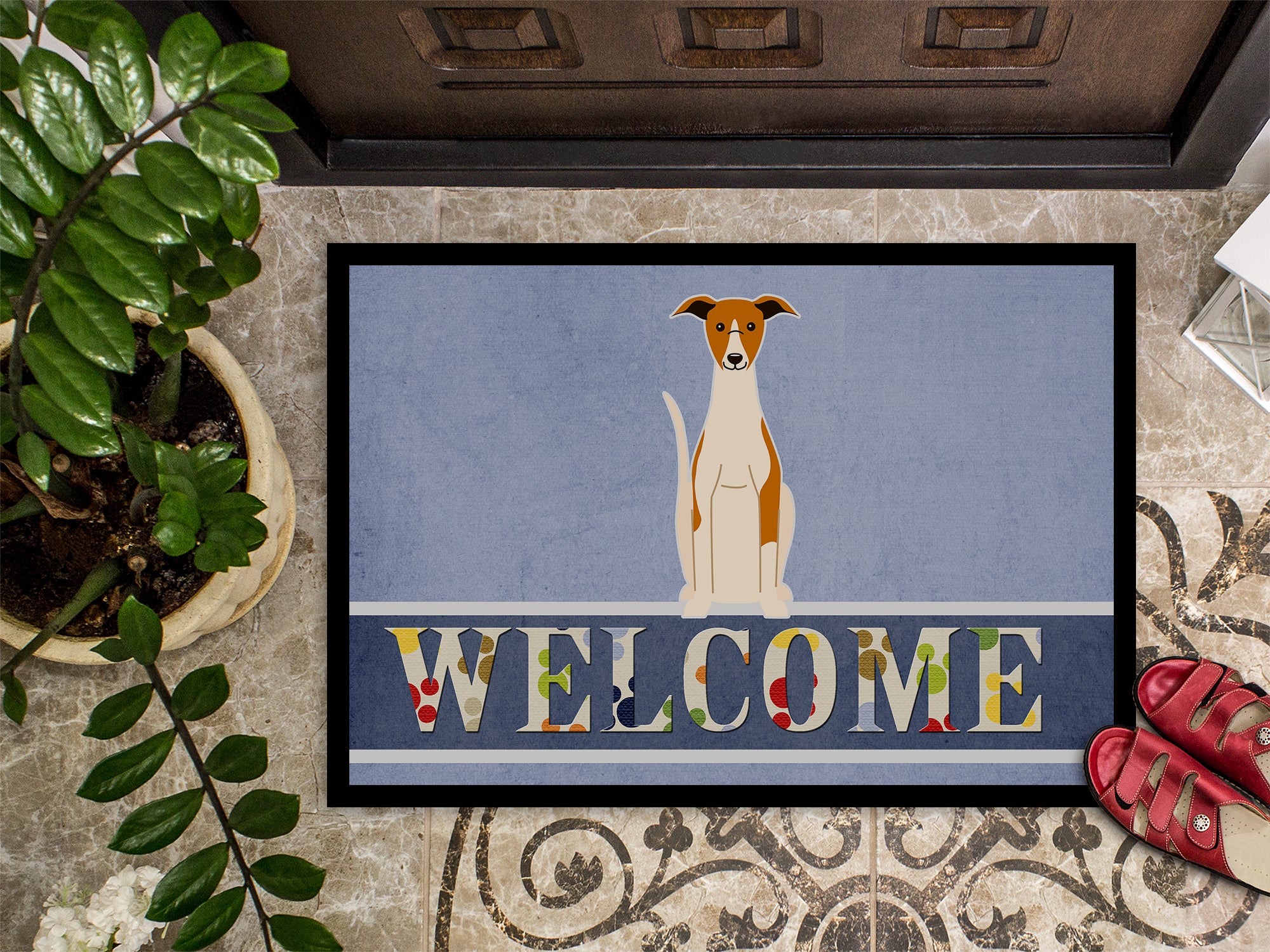 Whippet Welcome Indoor or Outdoor Mat 18x27 BB5680MAT - the-store.com