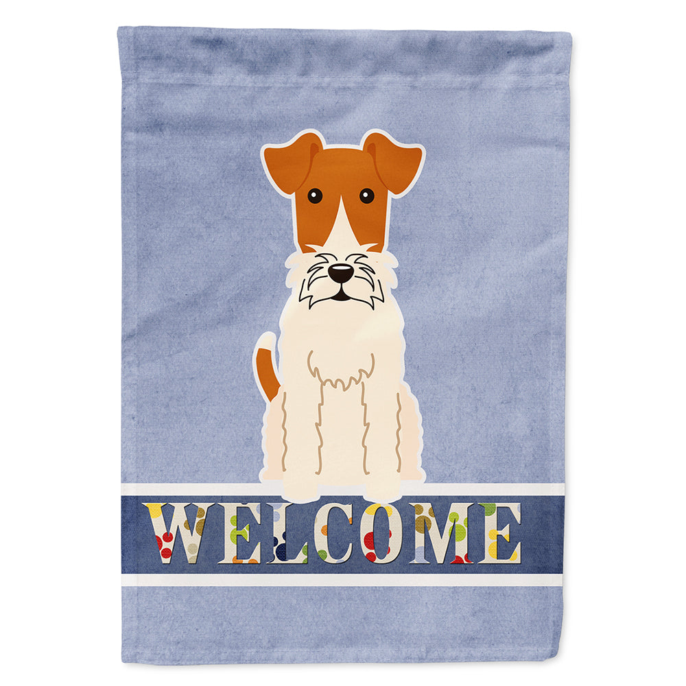Wire Fox Terrier Welcome Flag Canvas House Size BB5682CHF  the-store.com.