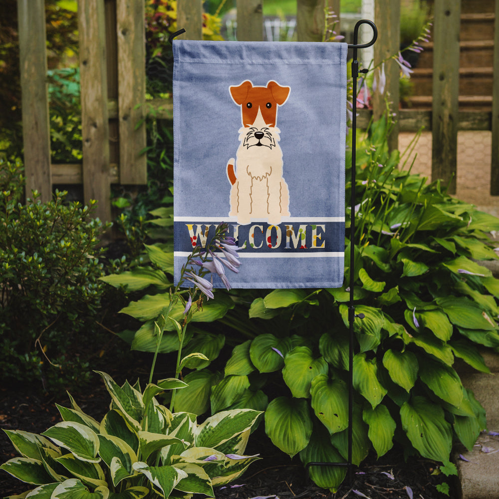 Wire Fox Terrier Welcome Flag Garden Size BB5682GF