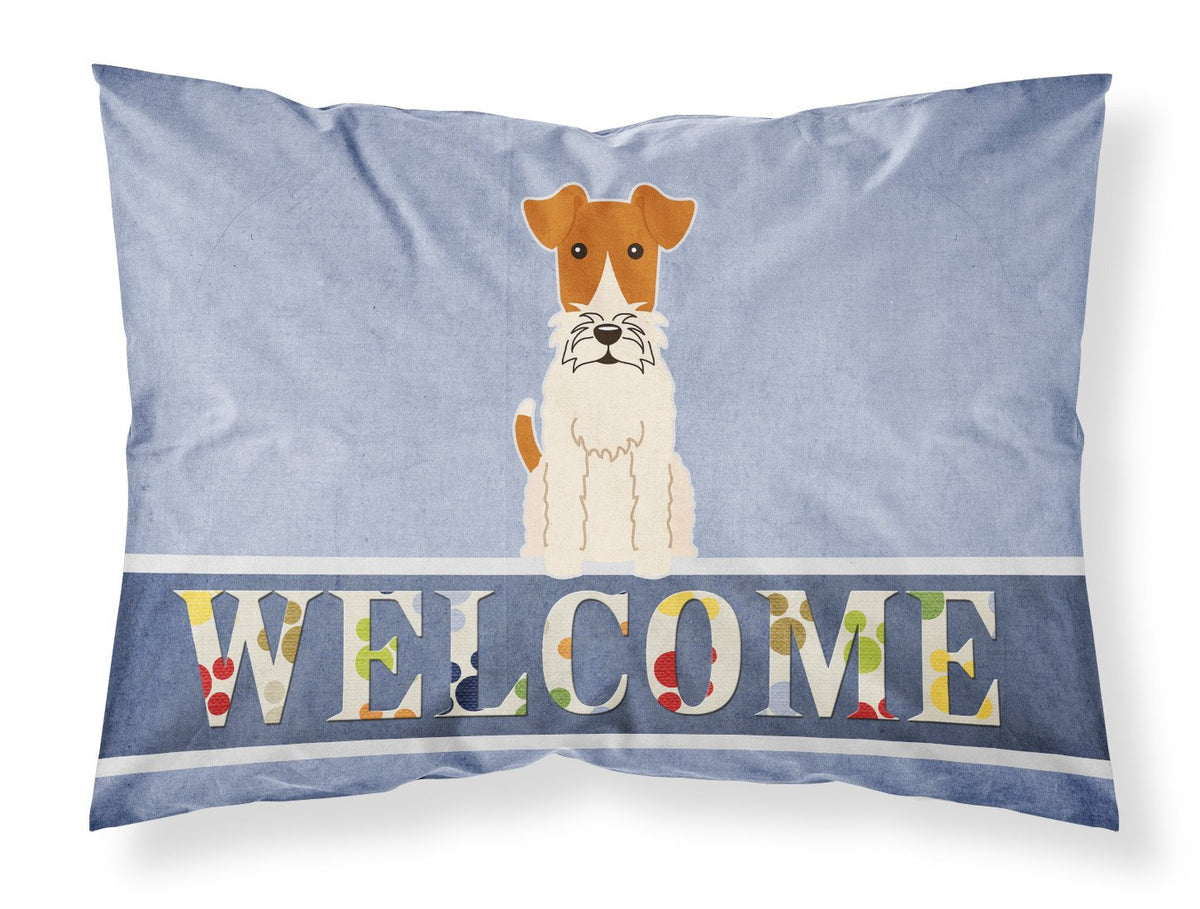 Wire Fox Terrier Welcome Fabric Standard Pillowcase BB5682PILLOWCASE by Caroline&#39;s Treasures