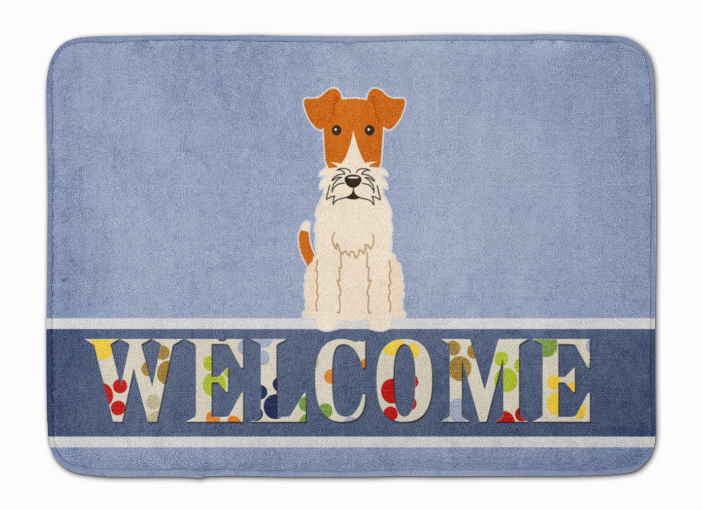 Wire Fox Terrier Welcome Machine Washable Memory Foam Mat BB5682RUG - the-store.com