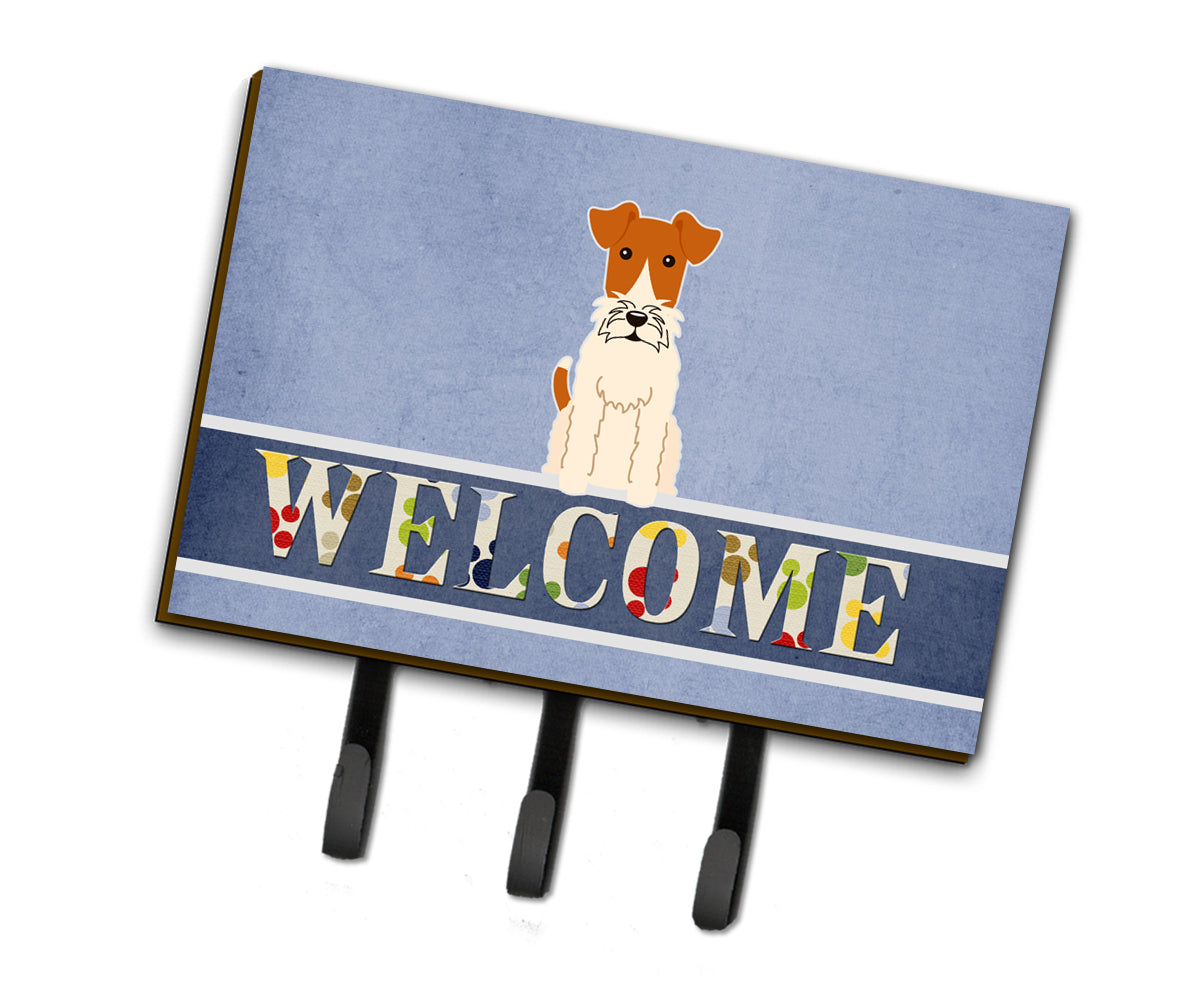Wire Fox Terrier Welcome Leash or Key Holder BB5682TH68