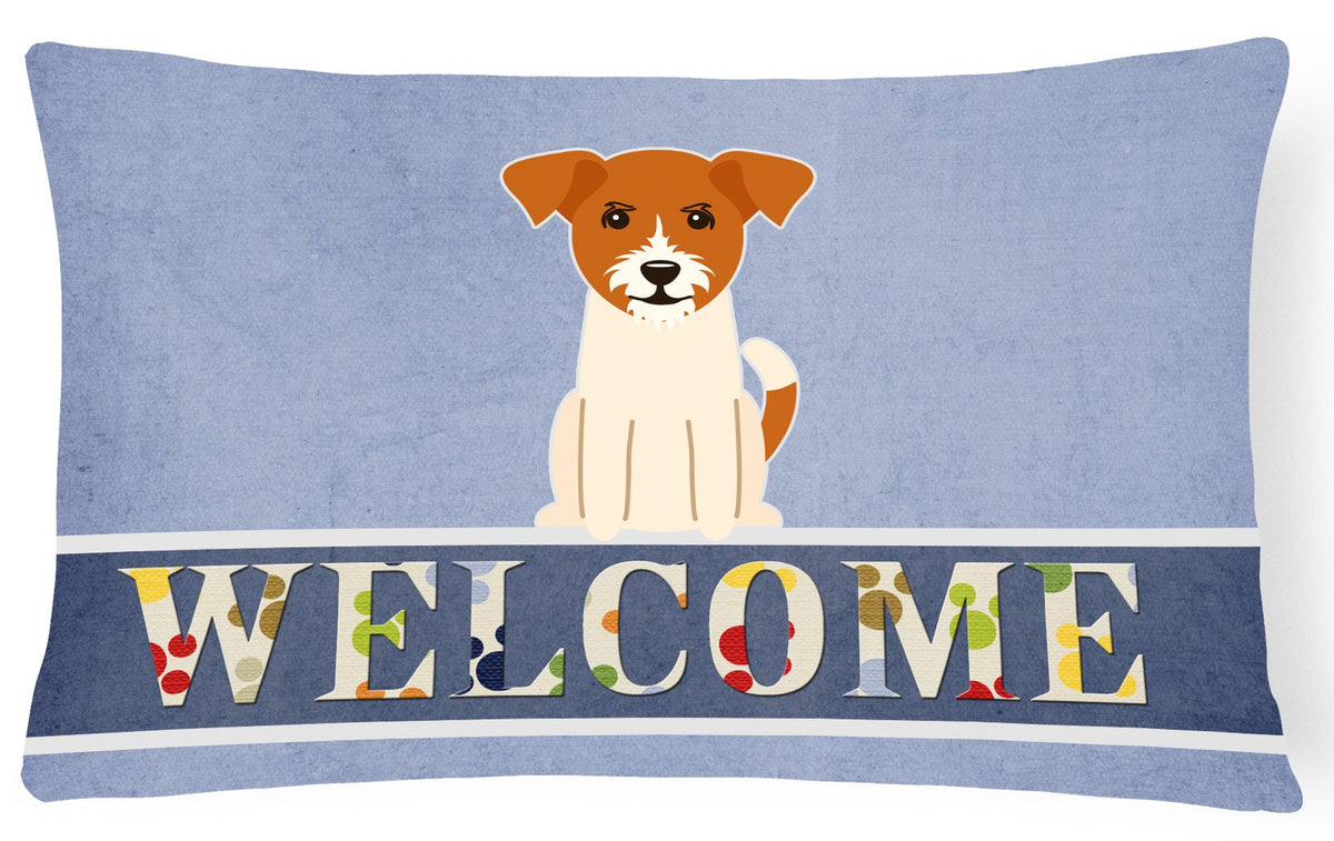 Jack Russell Terrier Welcome Canvas Fabric Decorative Pillow BB5689PW1216 by Caroline&#39;s Treasures