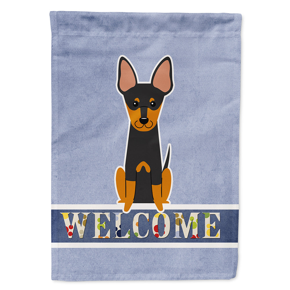 English Toy Terrier Welcome Flag Canvas House Size BB5690CHF