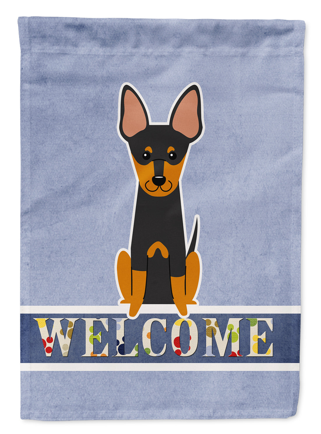 English Toy Terrier Welcome Flag Garden Size BB5690GF  the-store.com.