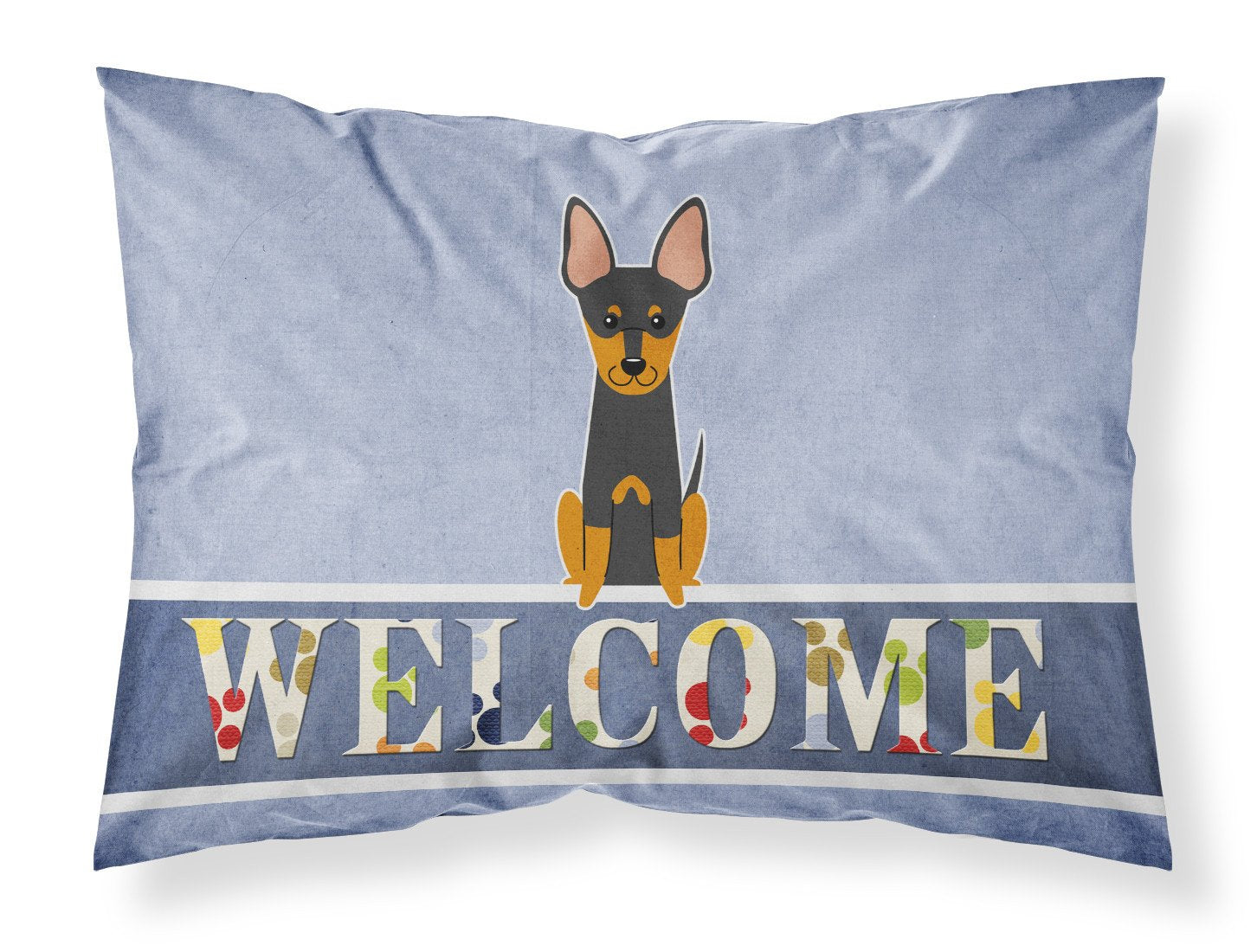 English Toy Terrier Welcome Fabric Standard Pillowcase BB5690PILLOWCASE by Caroline's Treasures