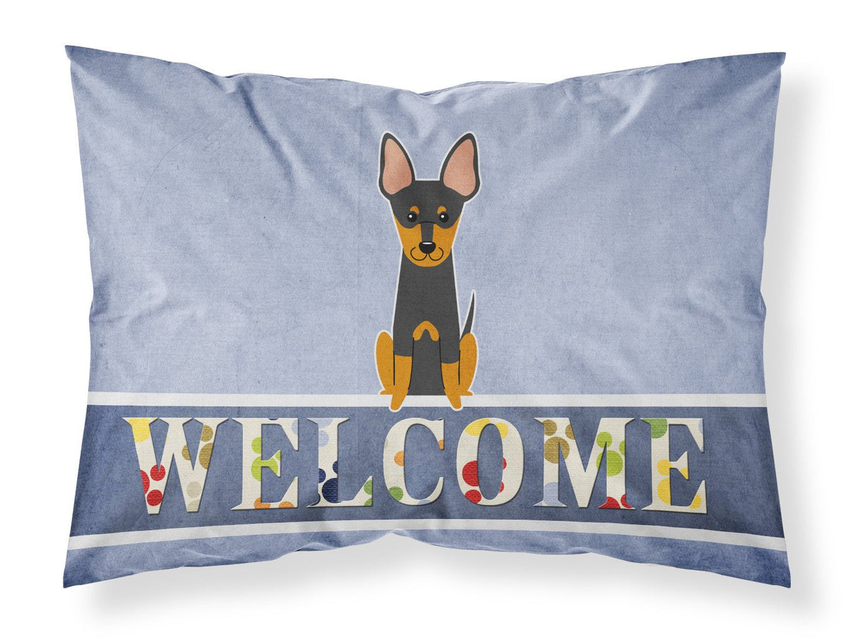 English Toy Terrier Welcome Fabric Standard Pillowcase BB5690PILLOWCASE by Caroline&#39;s Treasures