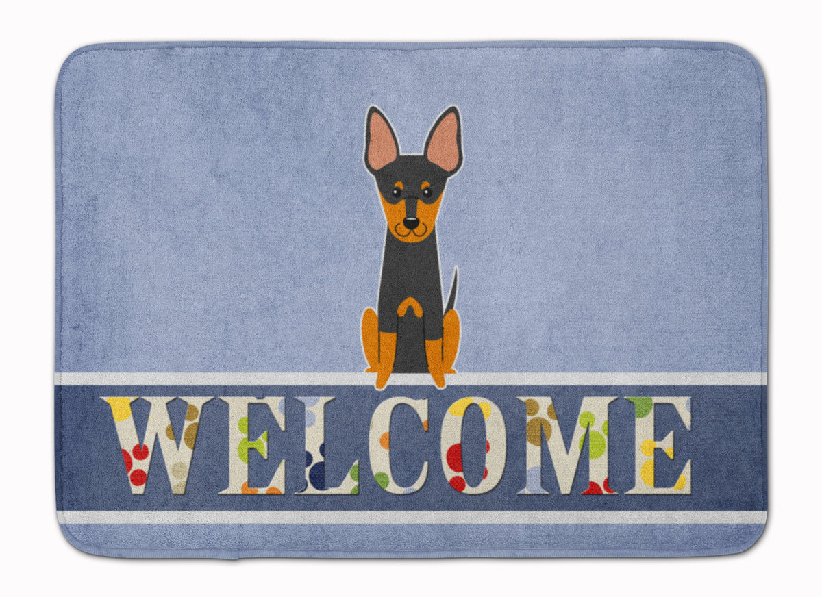 English Toy Terrier Welcome Machine Washable Memory Foam Mat BB5690RUG - the-store.com