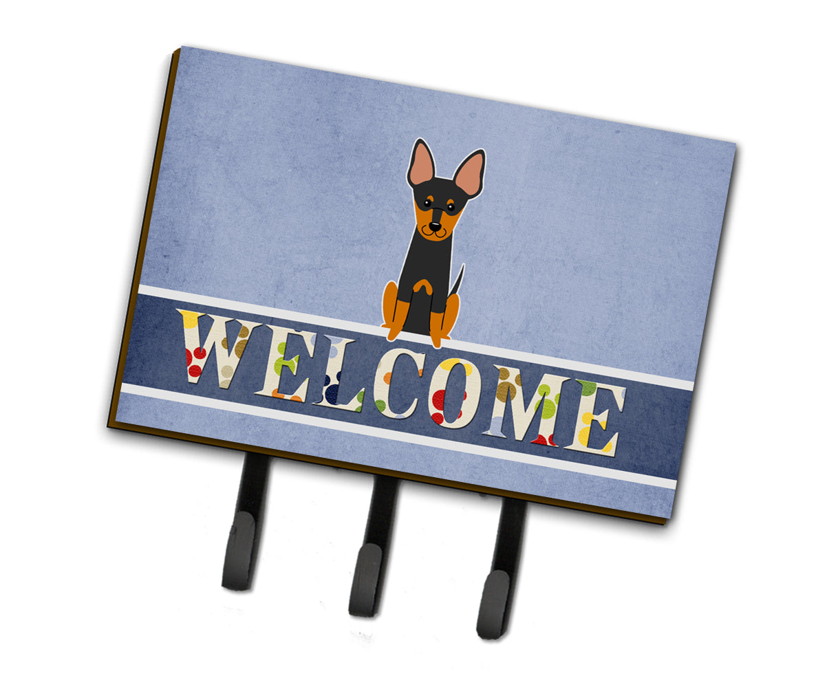 English Toy Terrier Welcome Leash or Key Holder BB5690TH68  the-store.com.