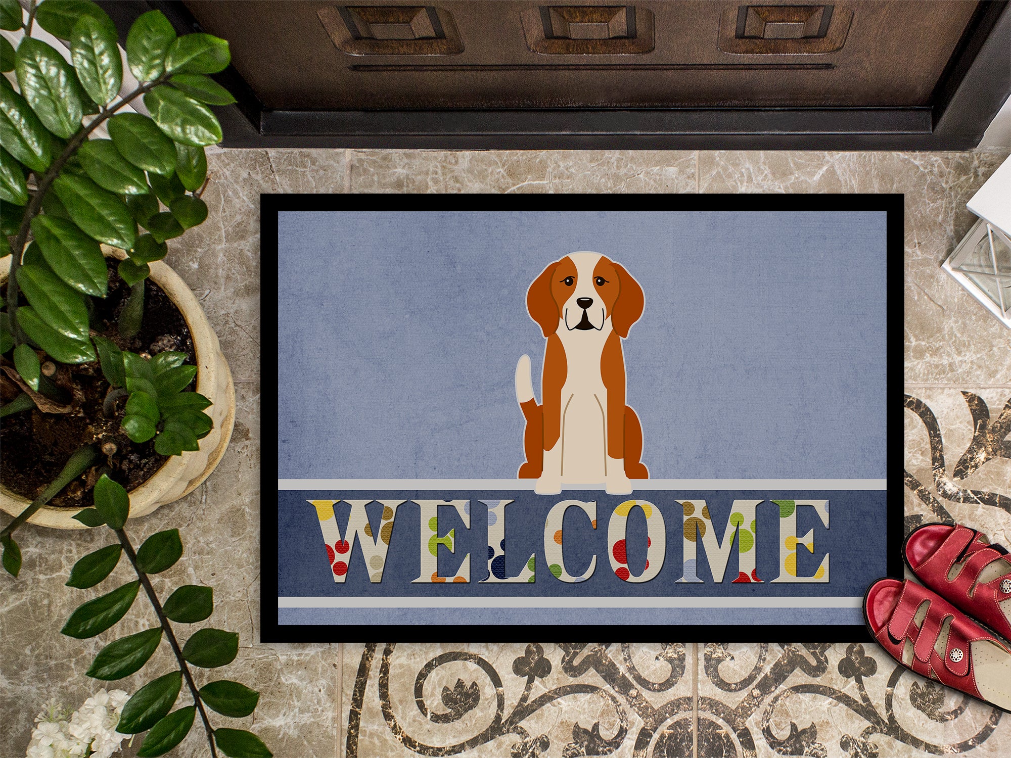 English Foxhound Welcome Indoor or Outdoor Mat 18x27 BB5691MAT - the-store.com