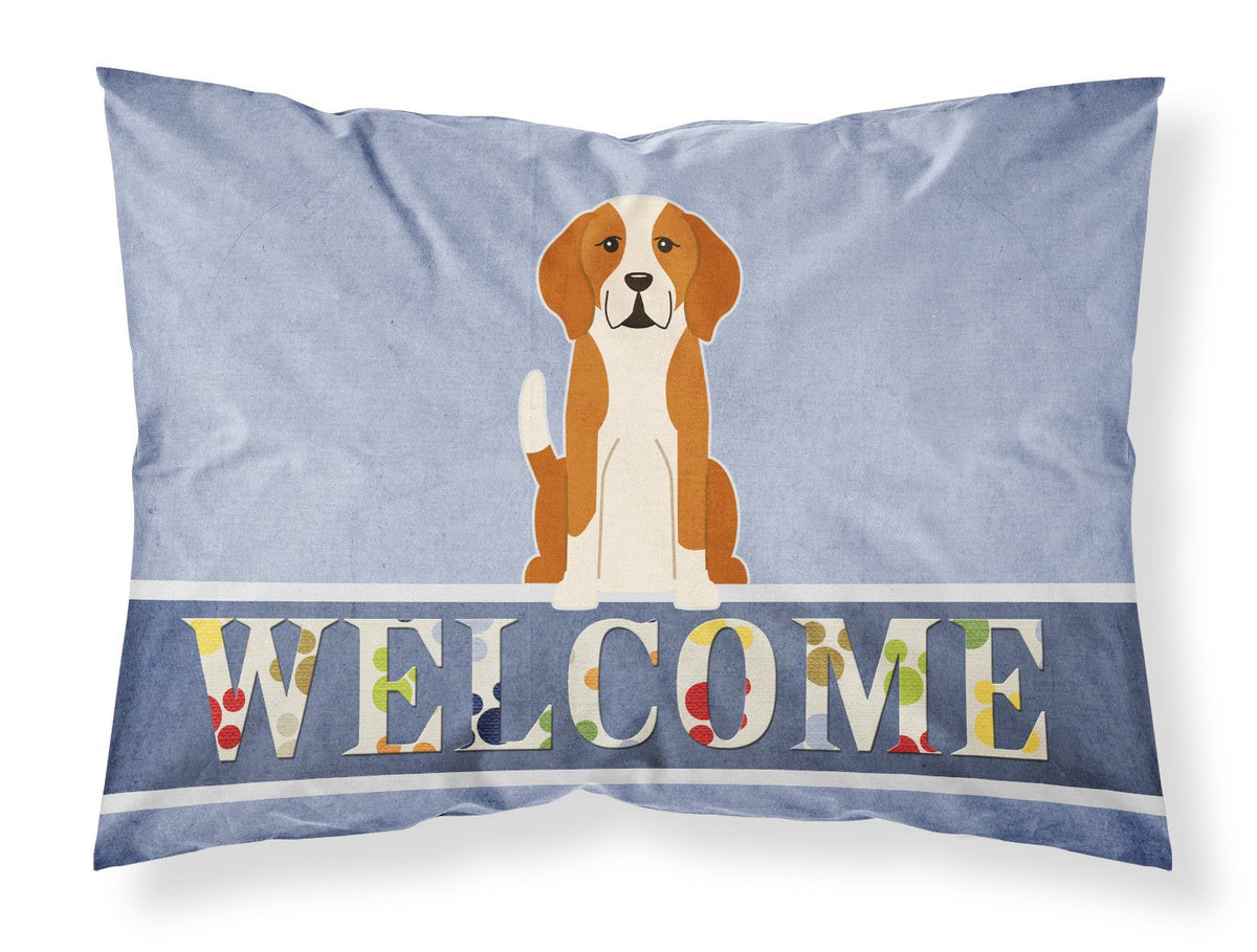 English Foxhound Welcome Fabric Standard Pillowcase BB5691PILLOWCASE by Caroline&#39;s Treasures