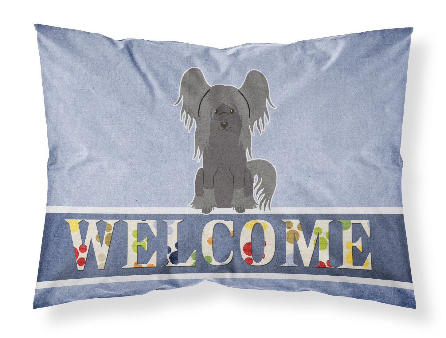 Chinese Crested Black Welcome Fabric Standard Pillowcase BB5693PILLOWCASE by Caroline's Treasures