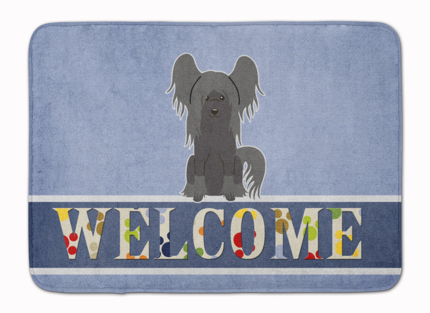Chinese Crested Black Welcome Machine Washable Memory Foam Mat BB5693RUG - the-store.com