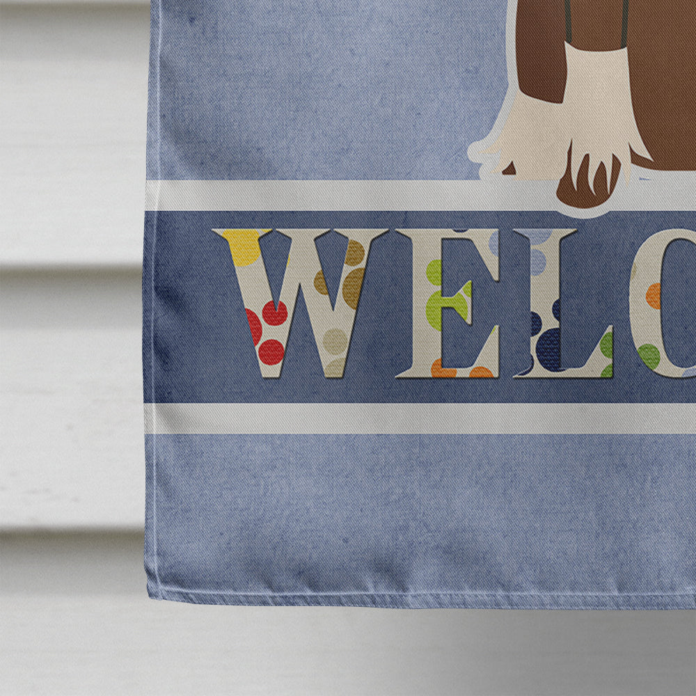 Chinese Crested Cream Welcome Flag Canvas House Size BB5694CHF