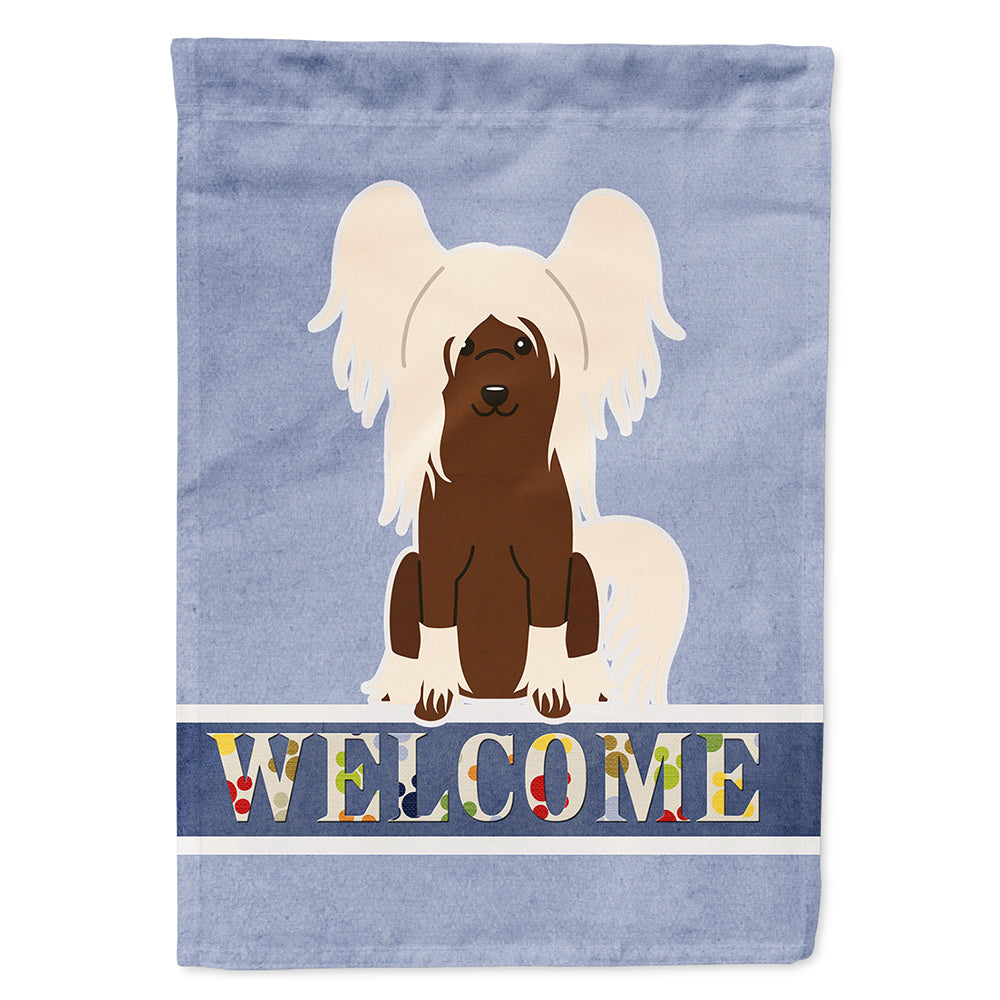 Chinese Crested Cream Welcome Flag Canvas House Size BB5694CHF  the-store.com.