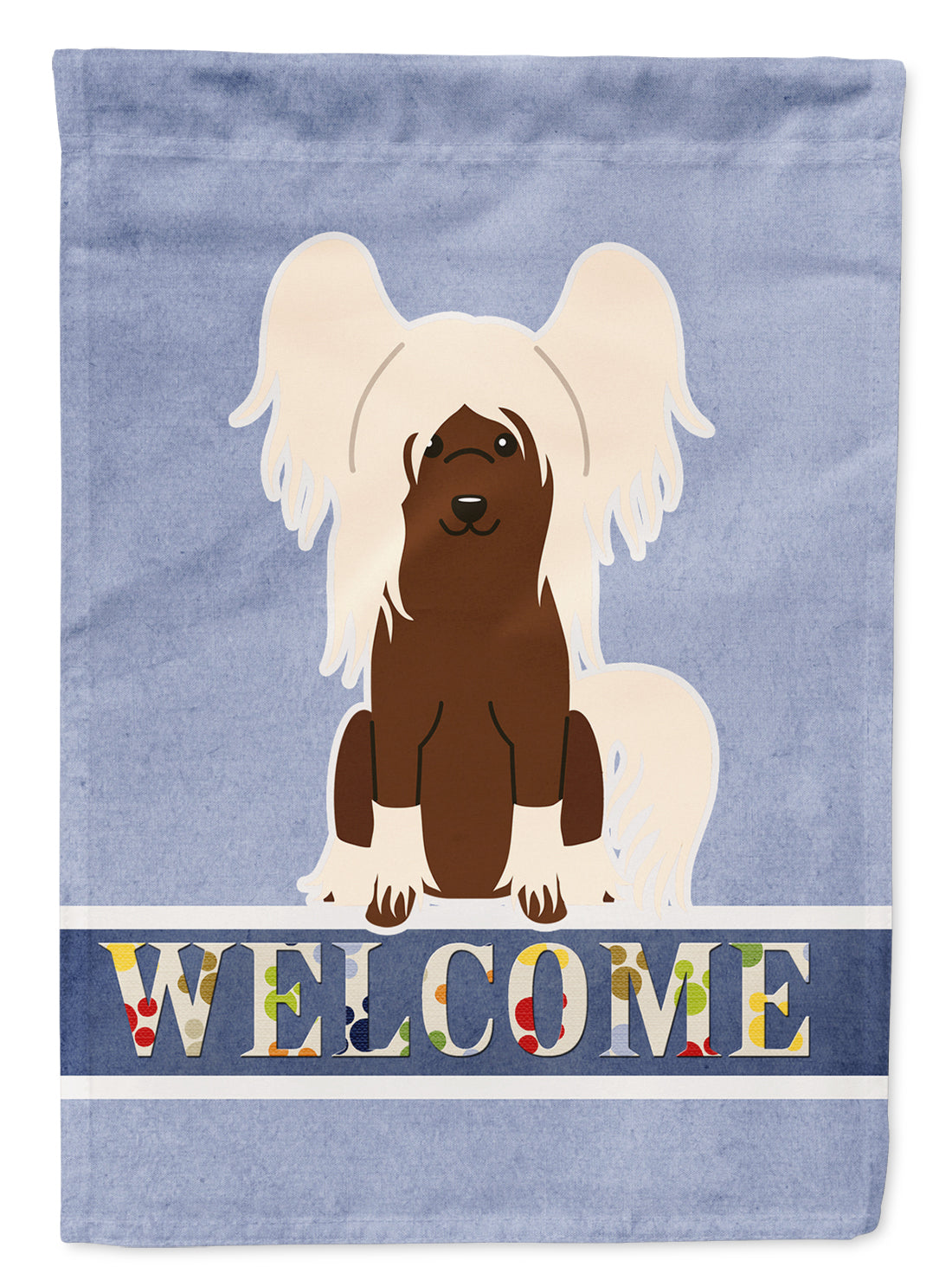 Chinese Crested Cream Welcome Flag Garden Size BB5694GF  the-store.com.