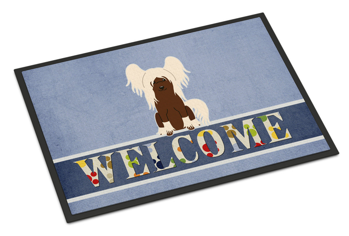Chinese Crested Cream Welcome Indoor or Outdoor Mat 18x27 BB5694MAT - the-store.com