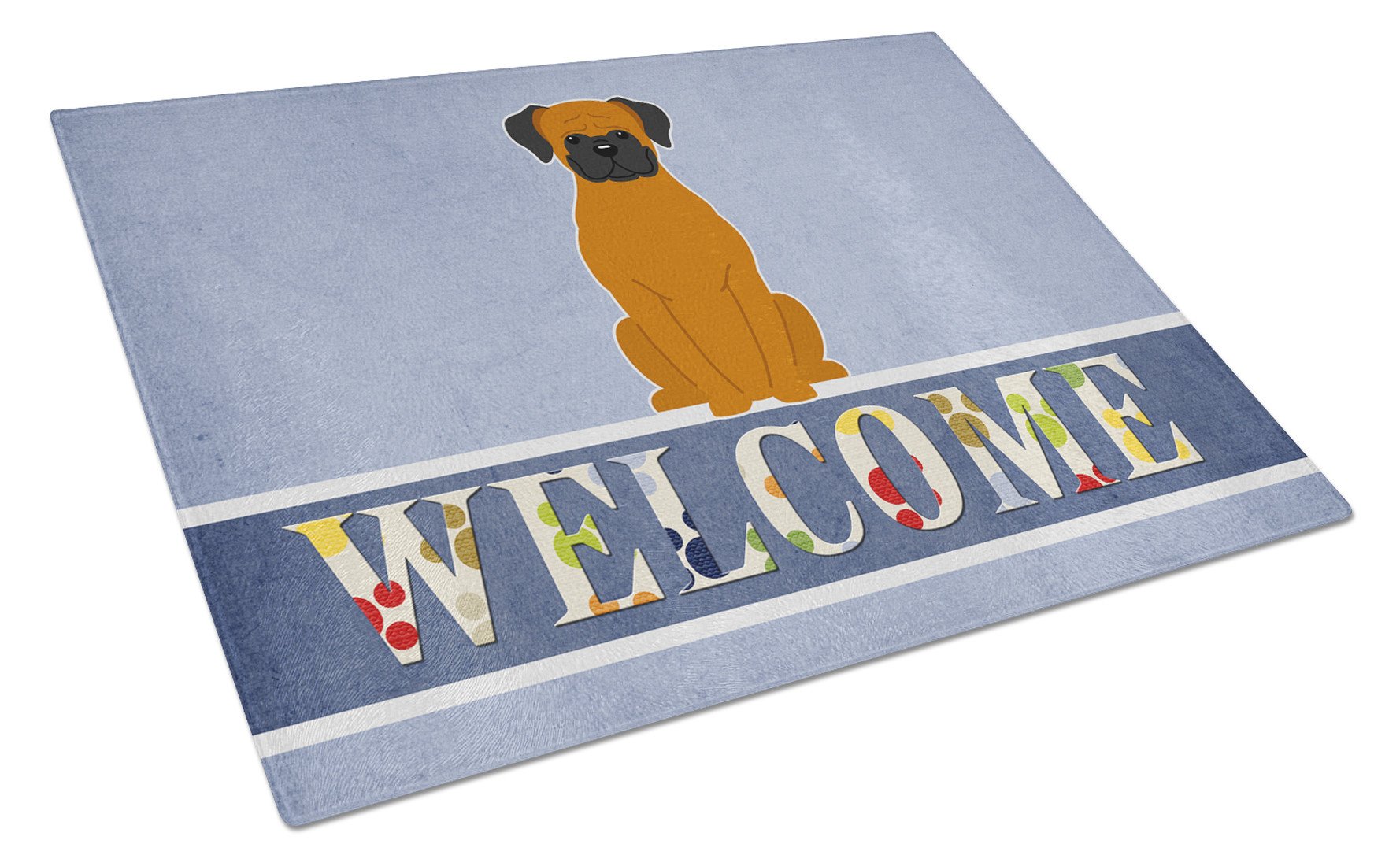 Fawn Boxer Welcome Glass Cutting Board Large BB5696LCB by Caroline's Treasures