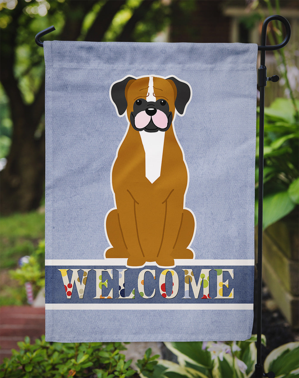 Flashy Fawn Boxer Welcome Flag Garden Size BB5697GF  the-store.com.